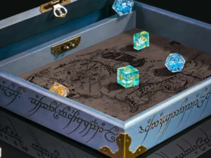 Wooden Dice Tray – handcrafted dice rolling tray with engraved map design