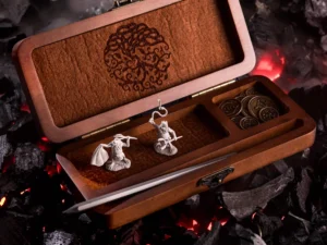 Dice DnD Vault – handcrafted wooden dice storage box with engraving
