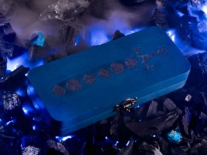 Dice DnD Vault – handcrafted wooden dice storage box with engraving