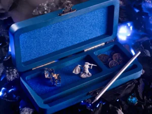 Dice DnD Vault – handcrafted wooden dice storage box with engraving