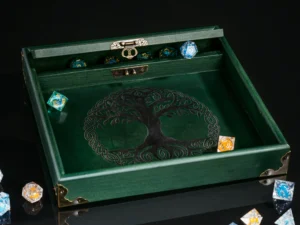 Wooden Dice Tray – handcrafted dice rolling tray with engraved map design