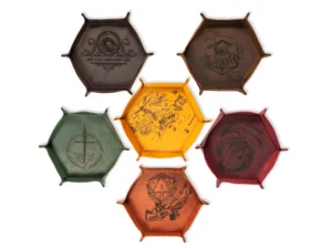 Leather Rolling Dice Tray – foldable leather tray for tabletop gaming dice with engraving