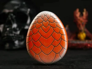 Dragon egg-shaped dice case with scale pattern design
