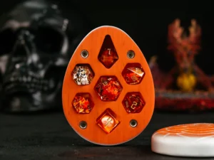 Dragon egg-shaped dice case with scale pattern design