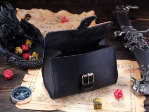 Leather Satchel – handcrafted leather dice bag with buckle closure