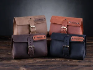 Leather Satchel – handcrafted leather dice bag with buckle closure
