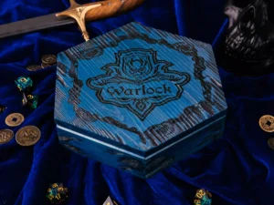 Hexaward – handcrafted wooden hexagonal dice storage and tracker box