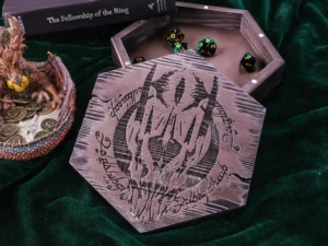 Hexaward – handcrafted wooden hexagonal dice storage and tracker box
