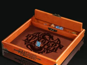 Wooden Dice Tray – handcrafted dice rolling tray with engraved map design